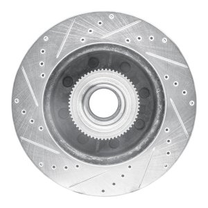Ford F-250 Brake Rotor (1) - Front Right - R1 Concepts - Drilled & Slotted - Silver - `06-`12